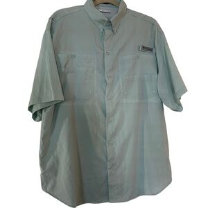 Columbia PFG Tamiami II Omni-Shade Short Sleeve Fishing Shirt Men’s M Mint Green